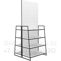 Двухсторонний стеллаж для обоев с панелью для выклейки образцов