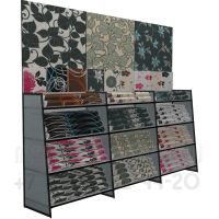 Пристенный стеллаж для обоев с панелью для выклейки образцов 