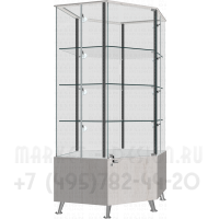 Угловая шестиугольная усиленная витрина