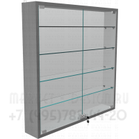 Настенная витрина с четырьмя полками из стекла