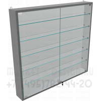 Витрина на стену с пятью стеклянными полками