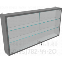 Витрина на стену с двумя полками из стекла