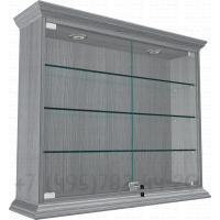 Настенная витрина с четырьмя полками из стекла