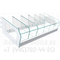 Полка стеклянная с разделениями
