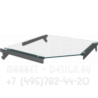 Дополнительная стеклянная полка для внутреннего углового стеллажа