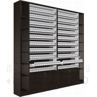 Двойной сигаретный шкаф в открытом состоянии