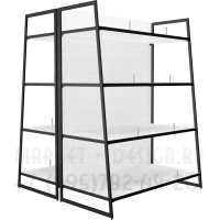 Двухсторонний стеллаж для обоев с возможностью демонстрации и хранения рулонов