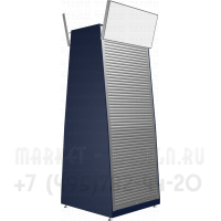 Двухсторонний стеллаж с жалюзи в закрытом состоянии