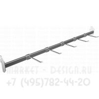 Экспозитор с овальной трубой 30мм. Х 15мм. для фронтальной навески кронштейнов или крючков