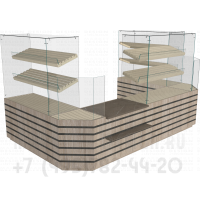 Хлебный павильон  с витринами угловыми для демонстрации хлеба и выпечки