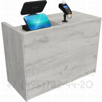 Кассовый прилавок с выдвижным ящиком и полками для товара