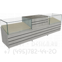 Комплект торговых прилавков для демонстрации и продажи выпечки и хлеба