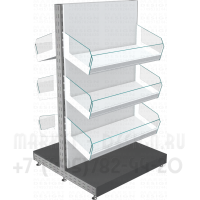 Кондитерский островной стеллаж с полками лотками