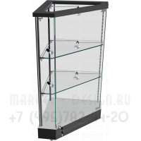 Угловой стеклянный прилавок для торговли