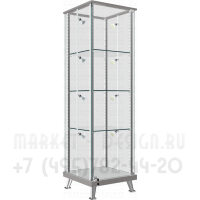 Квадратная усиленная витрина с тремя полками