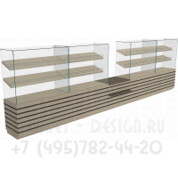 Набор торговых прилавков стеклянных для хлеба