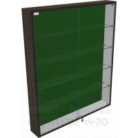 Настенная витрина со стеклянными полками и дверками