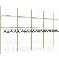 Настенные торговые стойки для одежды  
