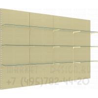 Настенный стенд с стеклянными полками