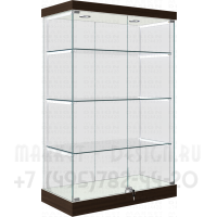 Настольная стеклянная витрина с полками из стекла
