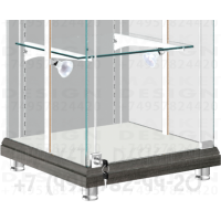 Нижняя часть квадратной торговой витринаы с регулировкой полок