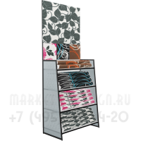 Односторонний стеллаж для обоев с панелью для выклейки образцов 