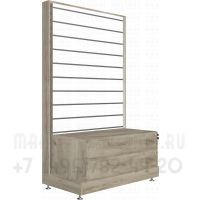 Односторонний стеллаж с тумбой выдвижные ящики
