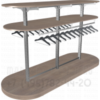 Островная стойка для одежды с двумя полукруглыми полками