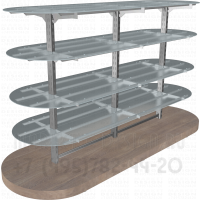 Островная стойка с стеклянными полками