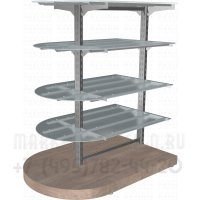 Островная торговая стойка с стеклянными полками
