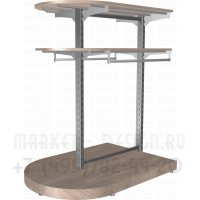 Островное вешало c двумя овальными полками для торговли одеждой