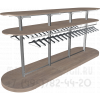 Островное вешало для одежды с двумя полукруглыми полками