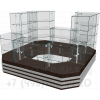 Островной киоск из стекла для торговых центров