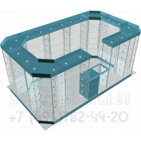 Островной павильон из стекла для торгового центра
