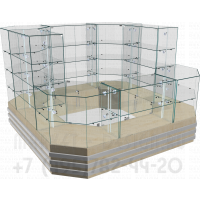 Островной стеклянный киоск для торгового центра