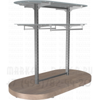 Островной стеллаж для демонстрации одежды