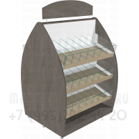 Островной стеллаж для торговли выпечкой и хлебом