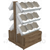 Островной стеллаж с лотками для конфет