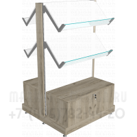 Островной стеллаж с тумбой под товар