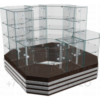 Островок с клееным стеклом для торгового центра
