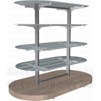 Овальная стойка с стеклянными полками