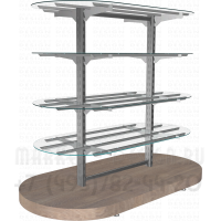 Овальная стойка с стеклянными полками