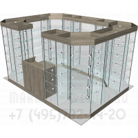 Павильон для торговли из стекла вид с торца