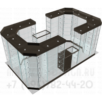 Павильон островной из стекла для торгового центра