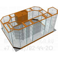 Павильон с высокими задними витринами вид сзади