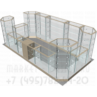 Павильон стеклянный торговый остров для установки в внутри помещений