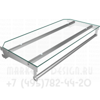 Полка для стеллажа прозрачная с кронштейном
