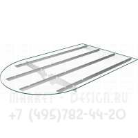Полка для торгового стеллажа прозрачная из стекла