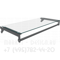 Стеклянная полка с трубой для плечиков