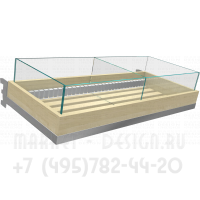 Полка из стекла с перегородкой